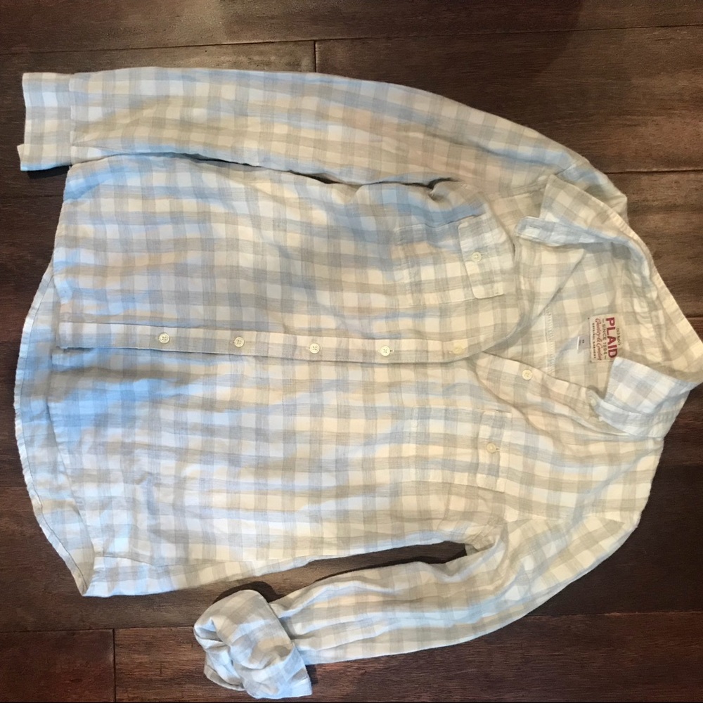 Gingham plaid shirt